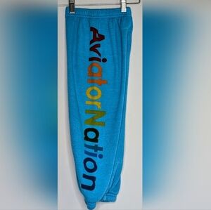 KID'S AVIATOR NATION SWEATPANTS - NEON BLUE